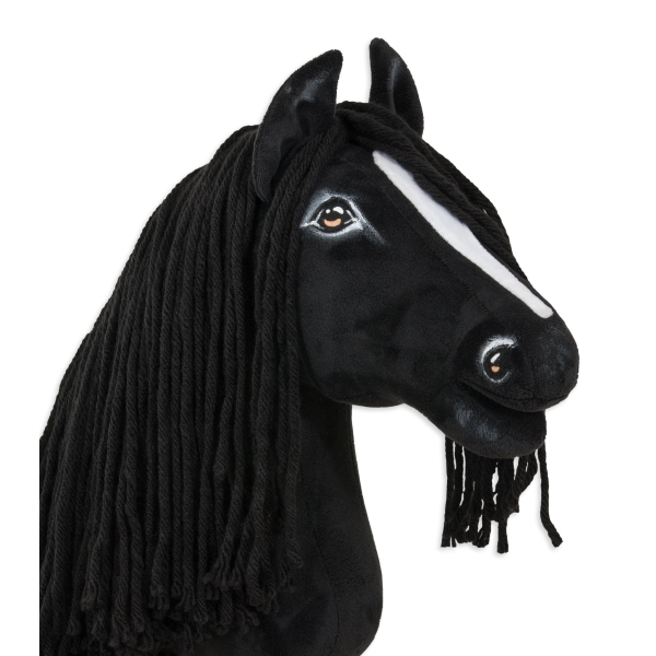 Steckenpferd mit lange Mähne Schwarz