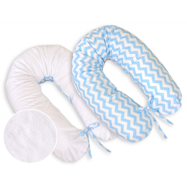 Still - und Entspannungskissen - Simple chevron blau-weiß