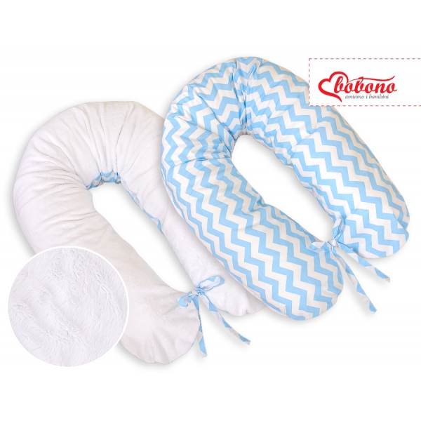 Still - und Entspannungskissen - Simple chevron blau-weiß