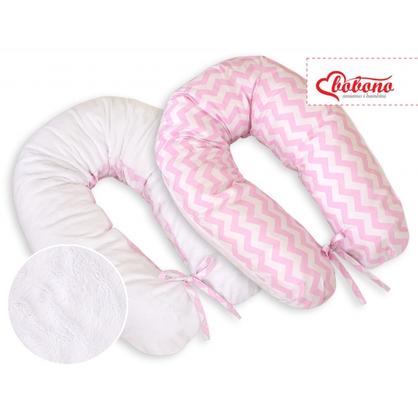 Still - und Entspannungskissen - Simple chevron rosa-weiß