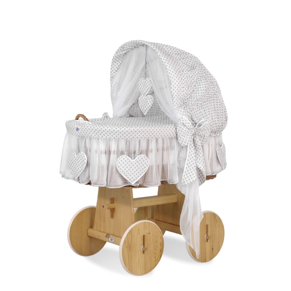 Stubenwagen mit Haube- Amelie Blumenmuster grau