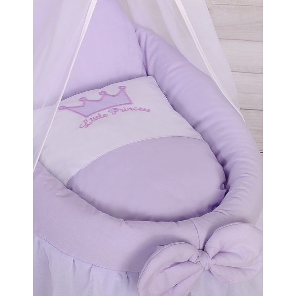 Little Princess Stickerei Lila Bezug Puppen Stubenwagen