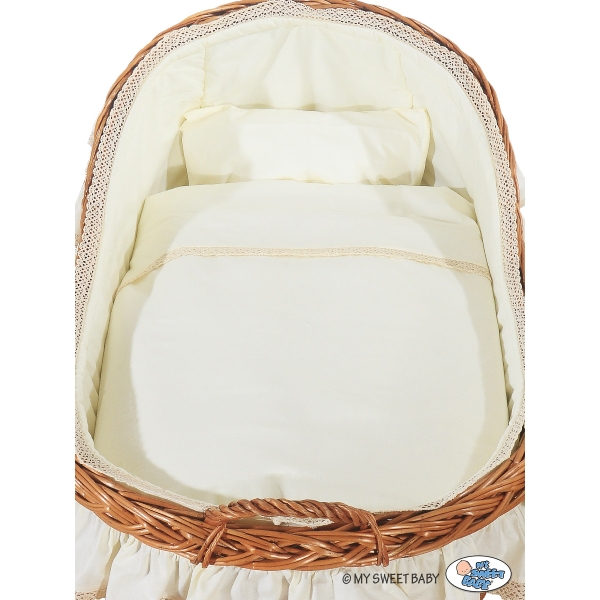Stubenwagen mit Weidenhaube Carina - Creme