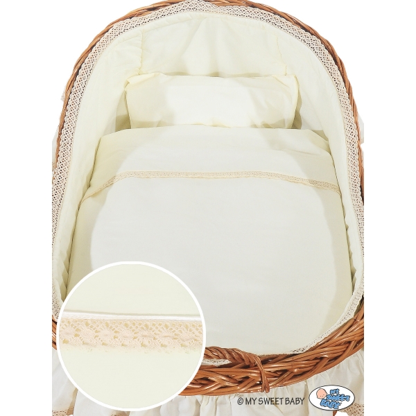 Stubenwagen mit Weidenhaube Carina - Creme