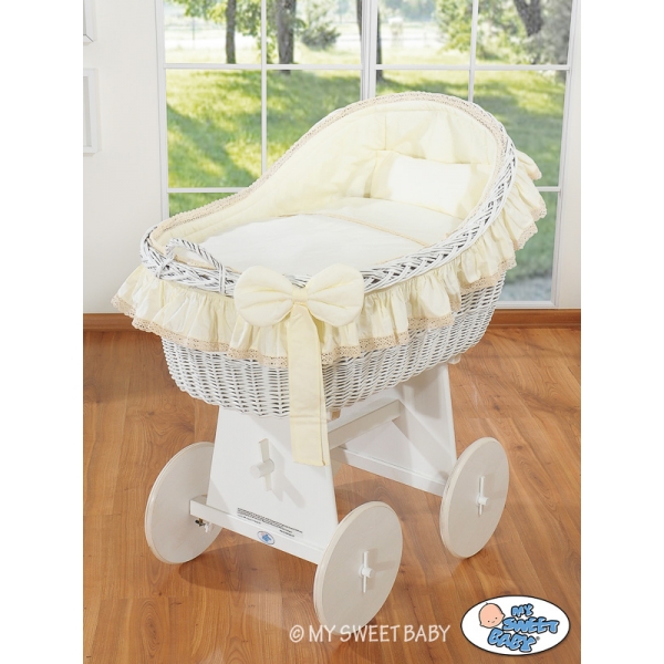 Stubenwagen mit Weidenhaube Carina - Creme