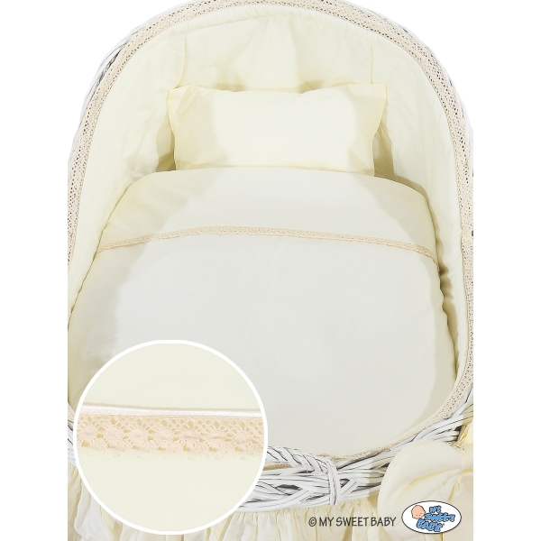 Stubenwagen mit Weidenhaube Carina - Creme