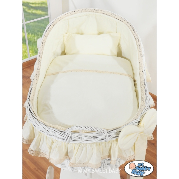 Stubenwagen mit Weidenhaube Carina - Creme