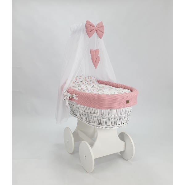 Stubenwagen Rosa Ausstattung Weißer Weide