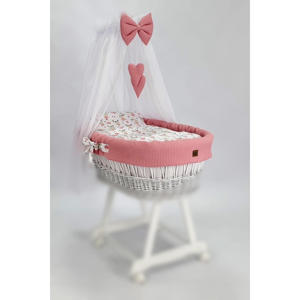 Stubenwagen Waldin® Bettset Weffel in Pudderrosa