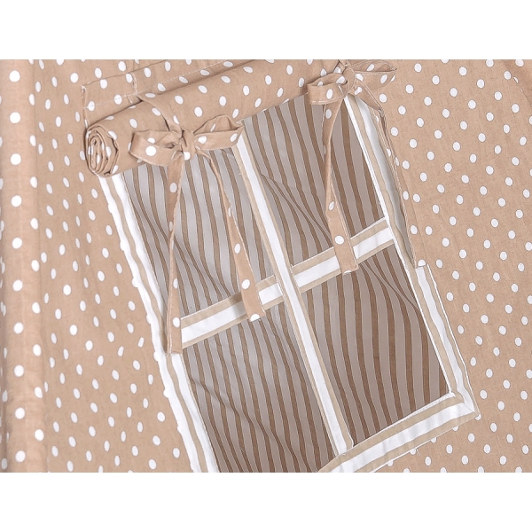 Teepee Kinder Spielzelt + Schmuckfedern GRATIS! - Braun-Punktemuster/beige gestreift