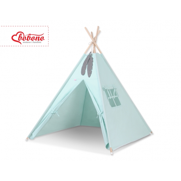Teepee Kinderspiel-Zelt + Schmuckfedern GRATIS! - minze