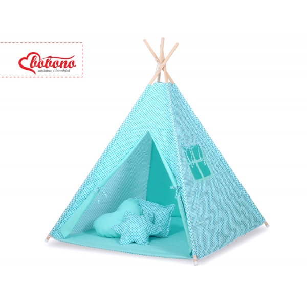Teepee Kinderspiel-Zelt - Blumenmuster minze