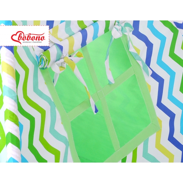 Teepee Kinder Spielzelt  - Chevron grün-blau