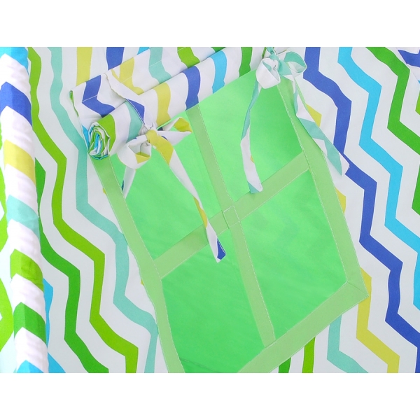 Teepee Kinder Spielzelt  - Chevron grün-blau