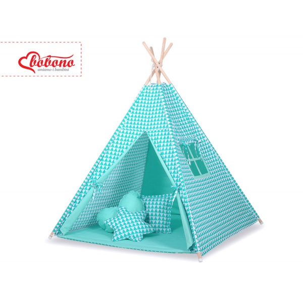 Teepee Kinderspiel-Zelt - Dreiecke-minze
