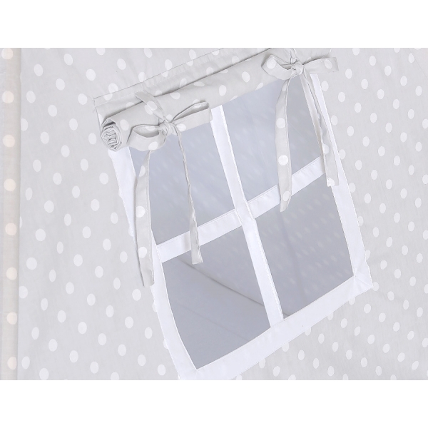 Teepee  Kinder Spielzelt + Schmuckfedern GRATIS! - Grau-Punktemuster