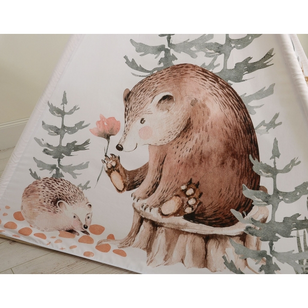 Tipi-Zelt PREMIUM Forest Tales mit Kissen Set