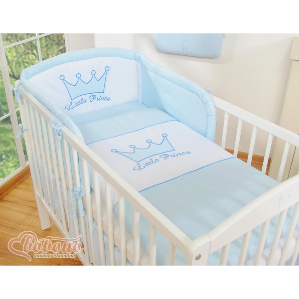 Universal Babybett Kopfschutz - Little Prince/Princess blau