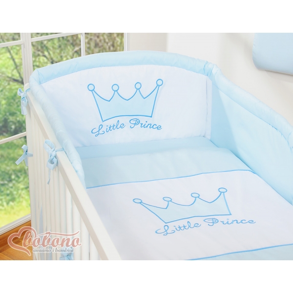Universal Babybett Kopfschutz - Little Prince/Princess blau