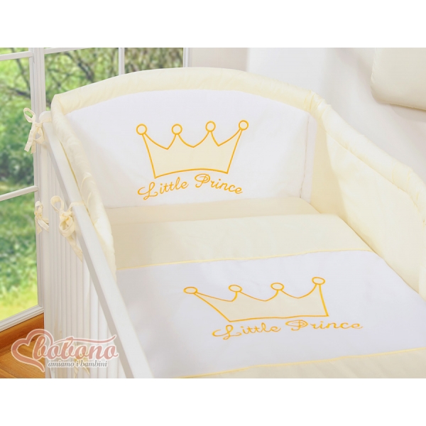 Universal Babybett Kopfschutz - Little Prince/Princess creme