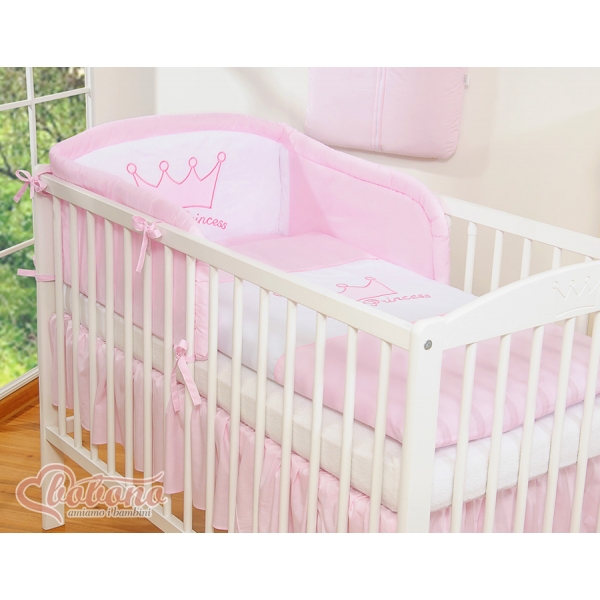 Universal Babybett Kopfschutz - Little Prince/Princess rosa
