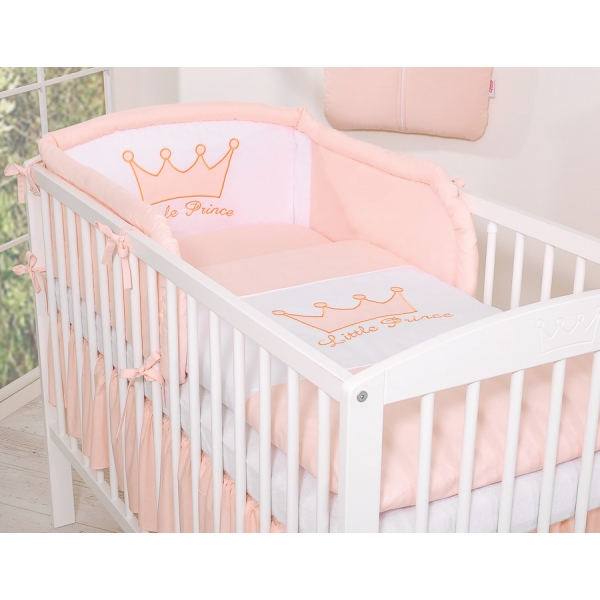 Universal Babybett Kopfschutz - Little Prince/Princess puderrosa