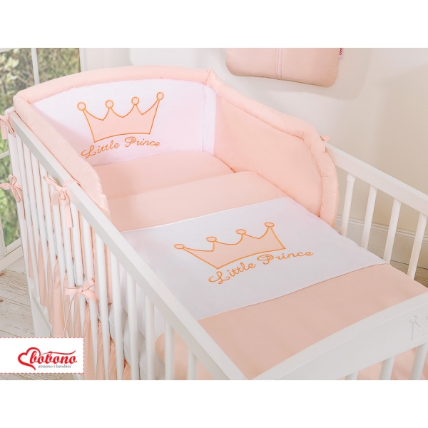 Universal Babybett Kopfschutz - Little Prince/Princess puderrosa