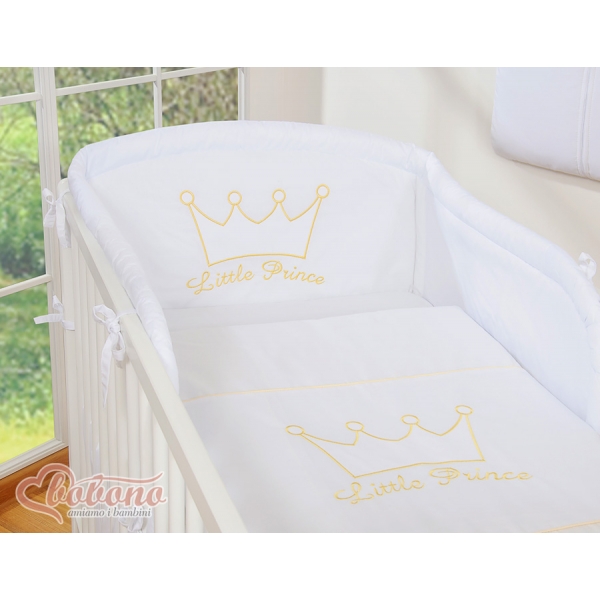 Universal Babybett Kopfschutz - Little Prince/Princess weiß
