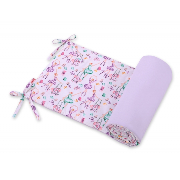 Universal Bettumrandung für Babybett -  Ballerinen lila