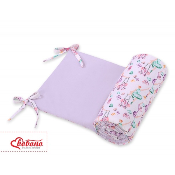 Universal Bettumrandung für Babybett -  Ballerinen lila