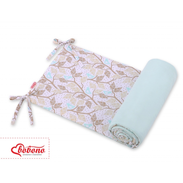 Universal Bettumrandung für Babybett - beige Blätter