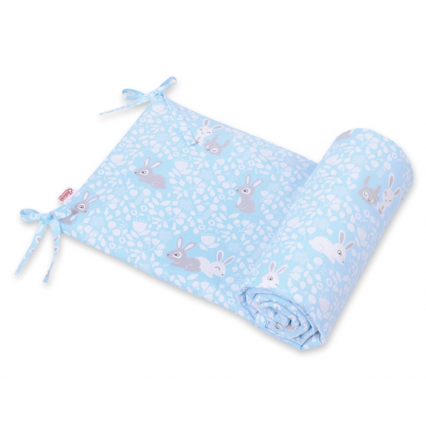 Universal Bettumrandung für Babybett - blaue Hasen