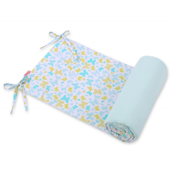 Universal Bettumrandung für Babybett - blaue Schmeterlinge