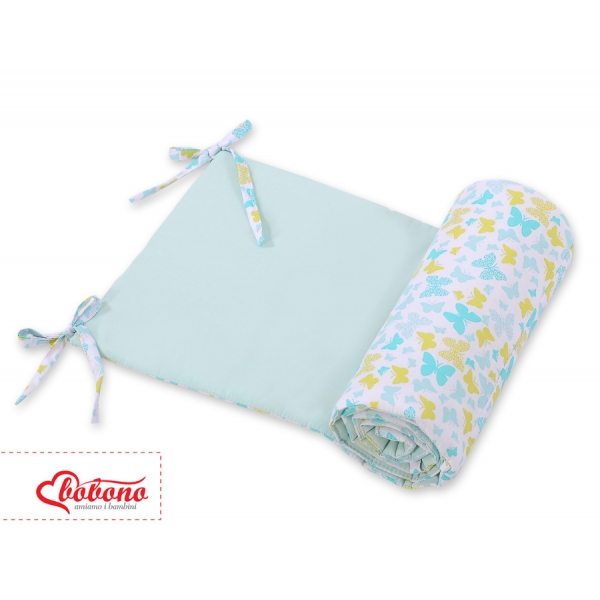 Universal Bettumrandung für Babybett - blaue Schmeterlinge