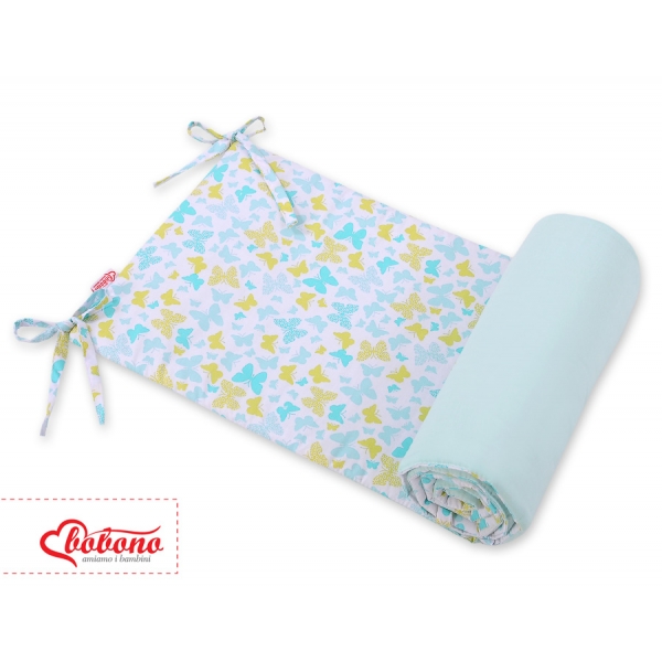 Universal Bettumrandung für Babybett - blaue Schmeterlinge