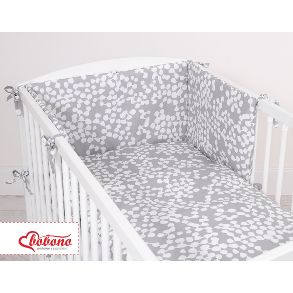 Universal Bettumrandung für Babybett - Bubbles grau