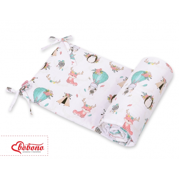 Universal Bettumrandung für Babybett - Füchse beige