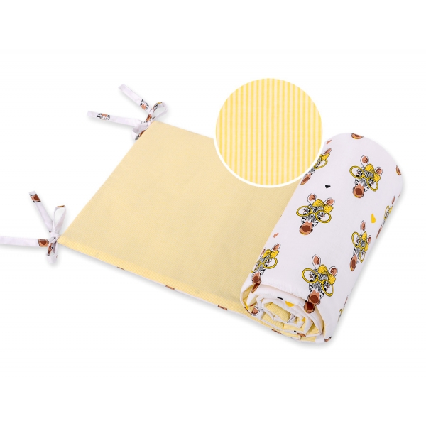 Universal Bettumrandung für Babybett - gelbe Zebras
