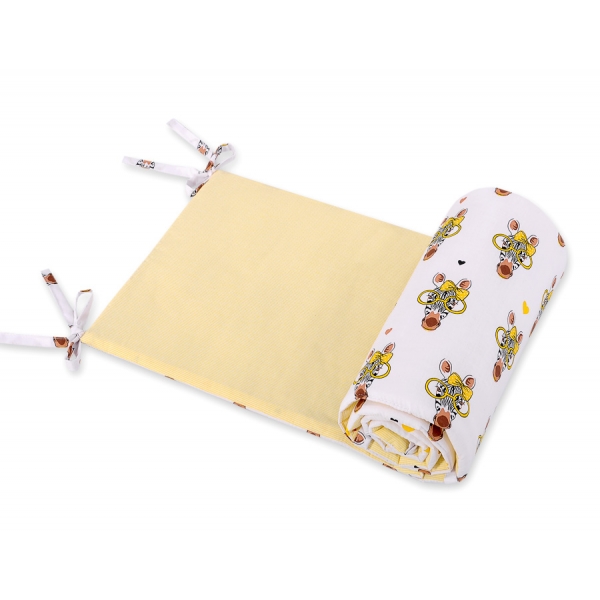 Universal Bettumrandung für Babybett - gelbe Zebras