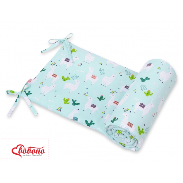 Universal Bettumrandung für Babybett - Lamas minze