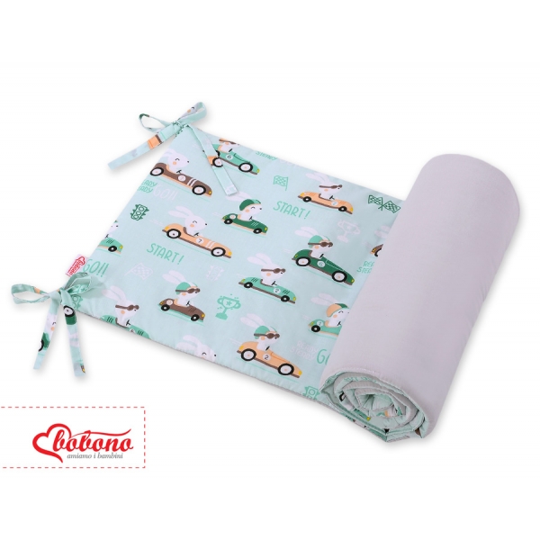 Universal Bettumrandung für Babybett - Minze Hasen
