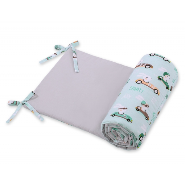Universal Bettumrandung für Babybett - Minze Hasen