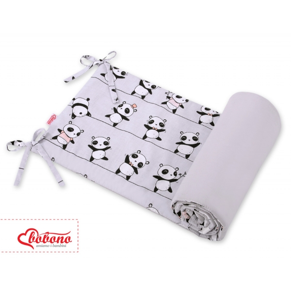 Universal Bettumrandung für Babybett - Panda grau