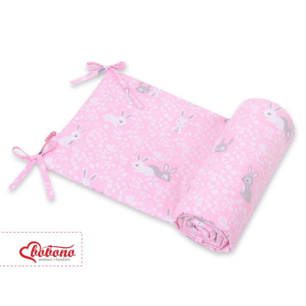 Universal Bettumrandung für Babybett - rosa rabbits