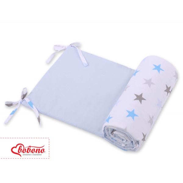 Universal Bettumrandung für Babybett - Sternen grau -blau