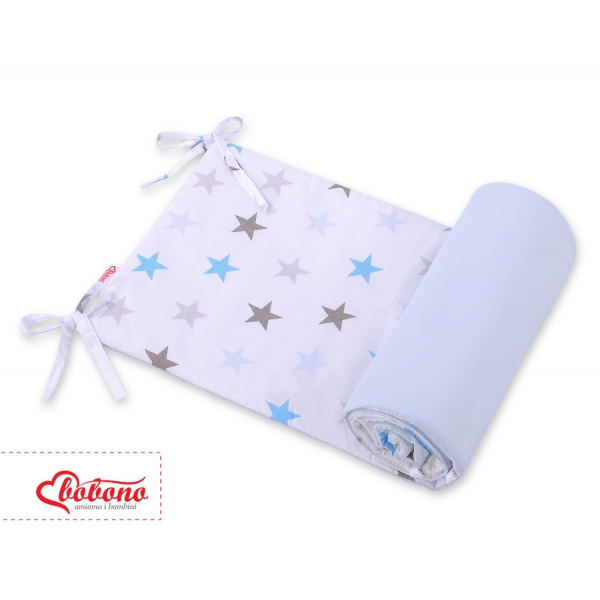 Universal Bettumrandung für Babybett - Sternen grau -blau