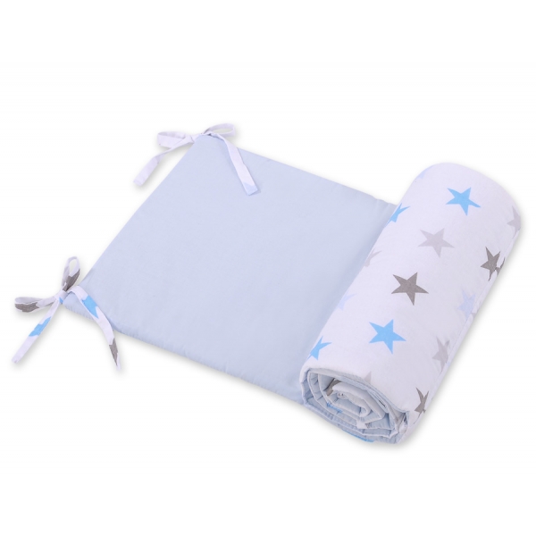 Universal Bettumrandung für Babybett - Sternen grau -blau