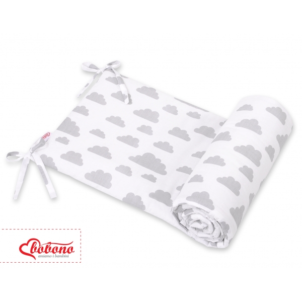 Universal Bettumrandung für Babybett - Wolken grau