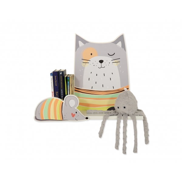Wandregal für das Kinderzimmer - Graue Katze