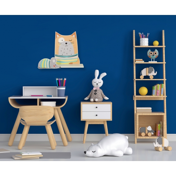 Wandregal für das Kinderzimmer - Rote Katze